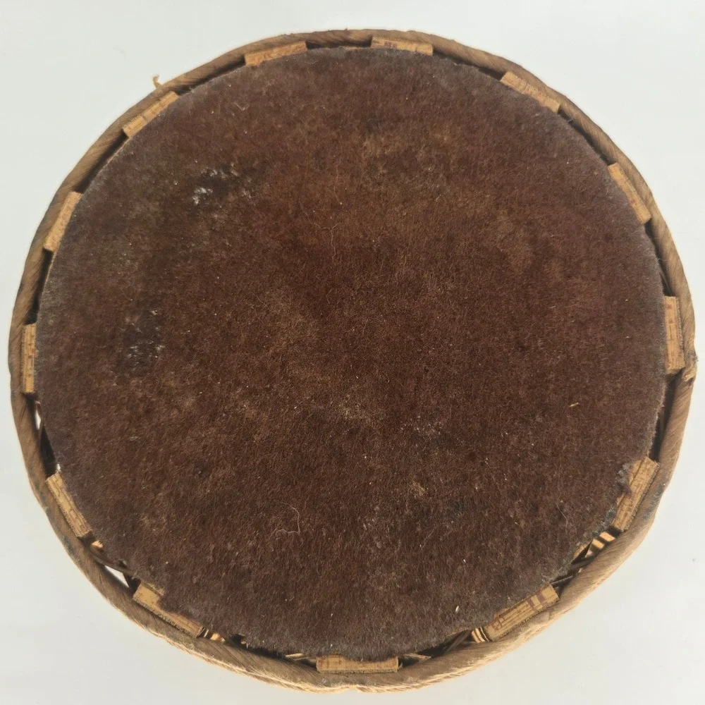 Vintage Pyrex Woven Wood Casserole Basket Round Trivet Holder Brown 9.5 Inch